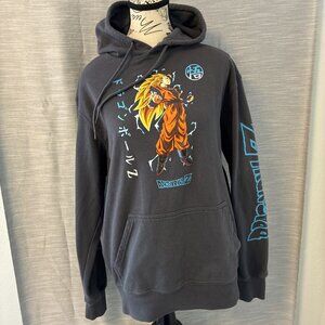 Dragon Ball X Dark Gray Hoodie Goku Graphic Sweatshirt Pullover SZ M (M9)